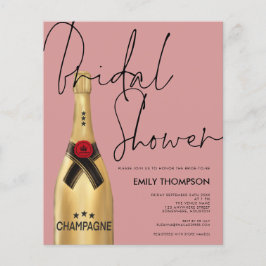 Budget Champagne Flasche Dusty Rose Brautparty