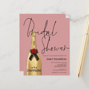 Budget Champagne Flasche Dusty Rose Brautparty