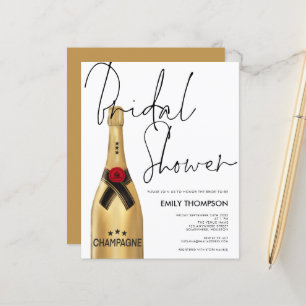 Budget Champagne Flasche Script Gold Brautparty