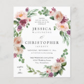 Budget Champagne & Pink Floral Wedding 2 Flyer (Vorne)