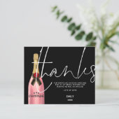 Budget Champagne Script Black Brautparty Danke (Stehend Vorderseite)