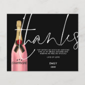 Budget Champagne Script Black Brautparty Danke (Vorderseite)