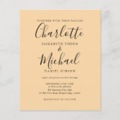 Budget Champagne Script Foto Einladung Hochzeit (Vorderseite)