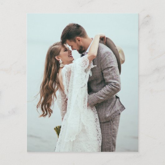 Budget Champagne Script Foto Hochzeit Vielen Dank (Rückseite)