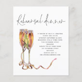 Budget Champagne Script Hochzeit Probe Dinner (Vorderseite)