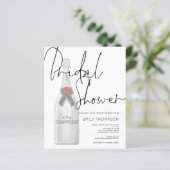 Budget Champagner Flasche Bridal Dusche Einladung (Stehend Vorderseite)