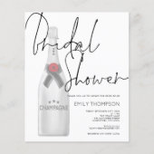 Budget Champagner Flasche Bridal Dusche Einladung (Vorderseite)