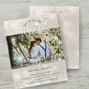 Budget Champagner Glitzer Hochzeit speichern Datum