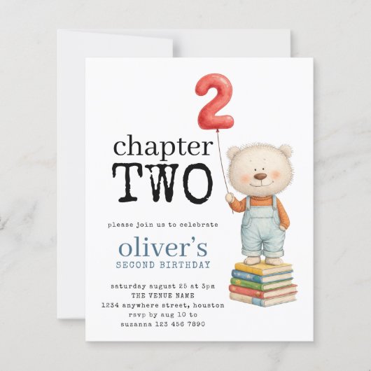 Budget Chapter Two Bear Book Boy 2nd Birthday (Vorderseite)