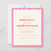 Budget Checker Pink Orange Bridal Shower Invite (Vorderseite)