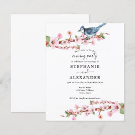 Budget Cherry Blossom Bird Abend Party Einladung