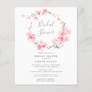 Budget Cherry Blossom Bridal Dusche Einladung