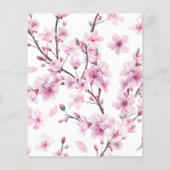 Budget Cherry Blossom & Gold Abend Party Einladung (Rückseite)