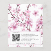 Budget Cherry Blossom QR Abend Party einladen (Rückseite)
