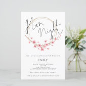 Budget Cherry Blossom Sakura Hen Night Einladung (Stehend Vorderseite)