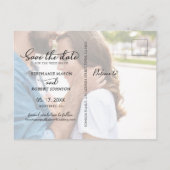 Budget Chic 3 Foto Collage Wedding Save the Date Ankündigungspostkarte (Rückseite)