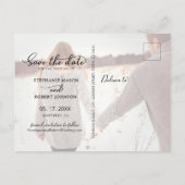 Budget Chic 5 Foto Collage Wedding Save the Date Ankündigungspostkarte (Rückseite)