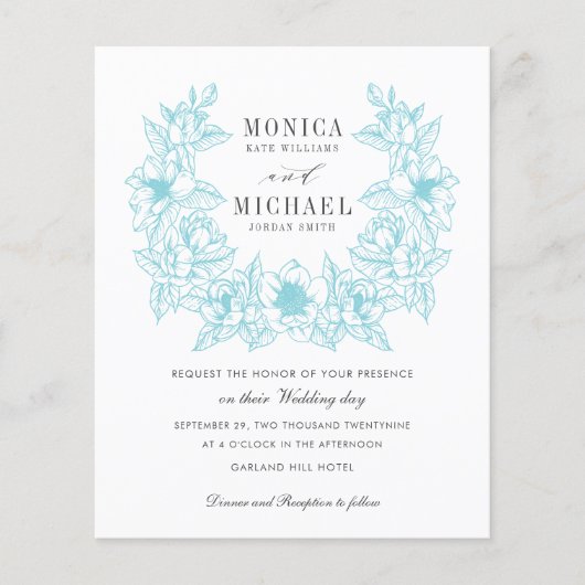 BUDGET Chic AQUA Magnolia Wreath Wedding (Vorderseite)