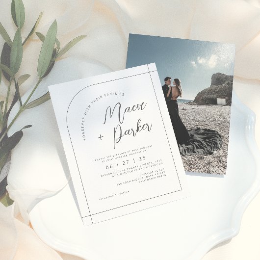 Budget Chic Arch Elegante Typografy Foto Wedding