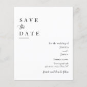 Budget Chic Black and White Wedding Save the Date Flyer (Vorne)