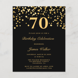 Budget Chic Black & Gold 70. Geburtstagsparty