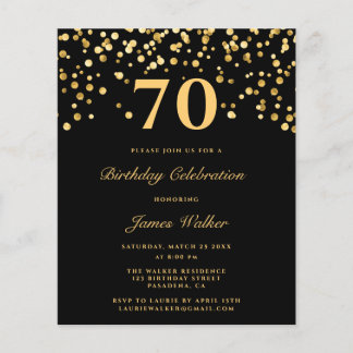 Budget Chic Black & Gold 70. Geburtstagsparty