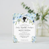 Budget Chic Blaue Blumen Regency-Brautjungfernpart (Stehend Vorderseite)