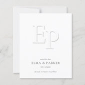 BUDGET Chic Embossed Look Wedding Save the date (Vorderseite)