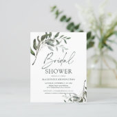 BUDGET Chic Eucalyptus Bridal Dusche Einladung (Stehend Vorderseite)