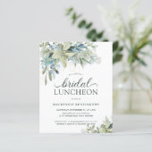 BUDGET Chic Eucalyptus Bridal Luncheon Einladung (Stehend Vorderseite)
