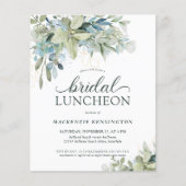 BUDGET Chic Eucalyptus Bridal Luncheon Einladung (Vorderseite)
