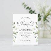 Budget Chic Eukalyptus Greenerity Einladung Hochze (Stehend Vorderseite)