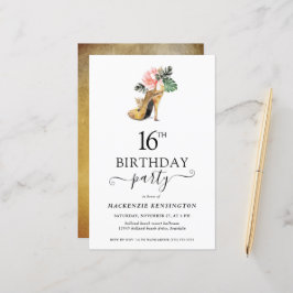 Budget Chic Floral Gold High Heels 16. Geburtstag