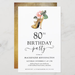 Budget Chic Floral Gold High Heels 80. Geburtstag