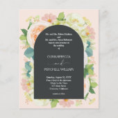 Budget Chic Florals Wedding All in One Einladungen (Vorderseite)