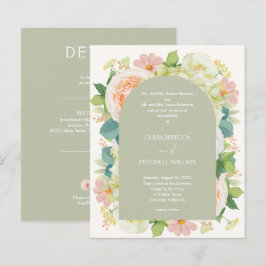 Budget Chic Florals Wedding All in One Einladungen