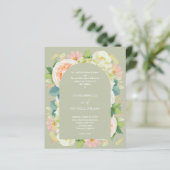 Budget Chic Florals Wedding All in One Einladungen (Stehend Vorderseite)