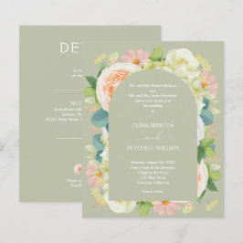 Budget Chic Florals Wedding All in One Einladungen
