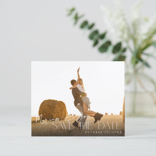 Budget Chic Foto Strip Save the Date 2 (Stehend Vorderseite)