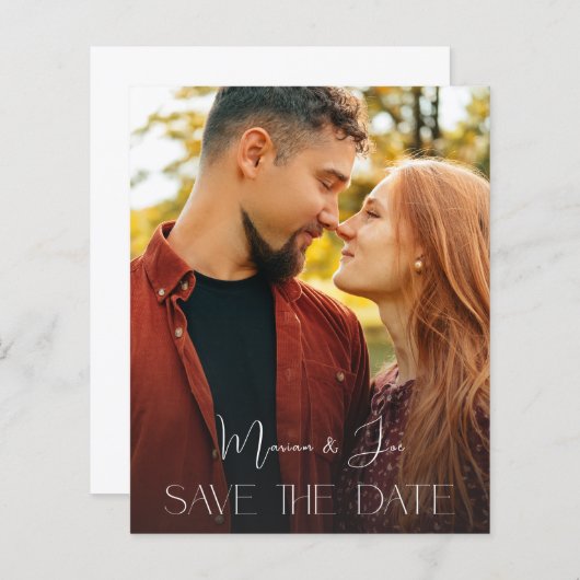 Budget Chic Foto Supérieur Verti Save the Date (Vorne/Hinten)