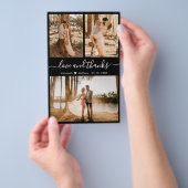 Budget Chic Fotocollage Hochzeit Danke Flyer (Handgriff)