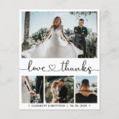 Budget Chic Fotocollage Hochzeit Danke Flyer (Vorne)