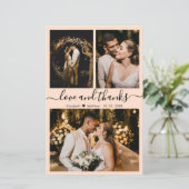Budget Chic Fotocollage Hochzeit Danke Karte (Stehend Vorderseite)