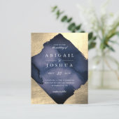 Budget Chic Gold Diamond Marine Wasserfarbenhochze (Stehend Vorderseite)