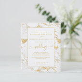 Budget Chic Gold Foil Marmor Hochzeit Einladung (Stehend Vorderseite)