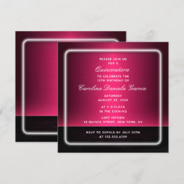 Budget Chic Moderne Lila Girly Glam Quinceañera Einladung