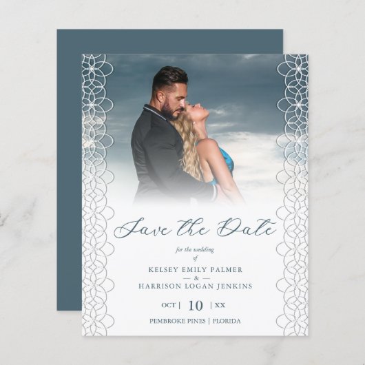 Budget Chic Moderne Spitzeneffekt Foto Hochzeit (Vorne/Hinten)