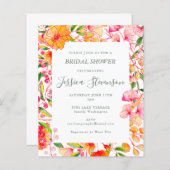 Budget Chic Orange Brautparty Einladung (Vorne/Hinten)