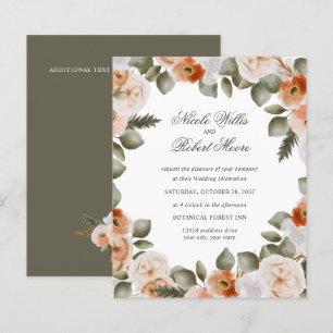 Budget Chic Orange Ivory MOSS grüne Blumenhochzeit