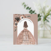 Budget Chic Pink Blütensüß 16. Arch Einladung (Stehend Vorderseite)